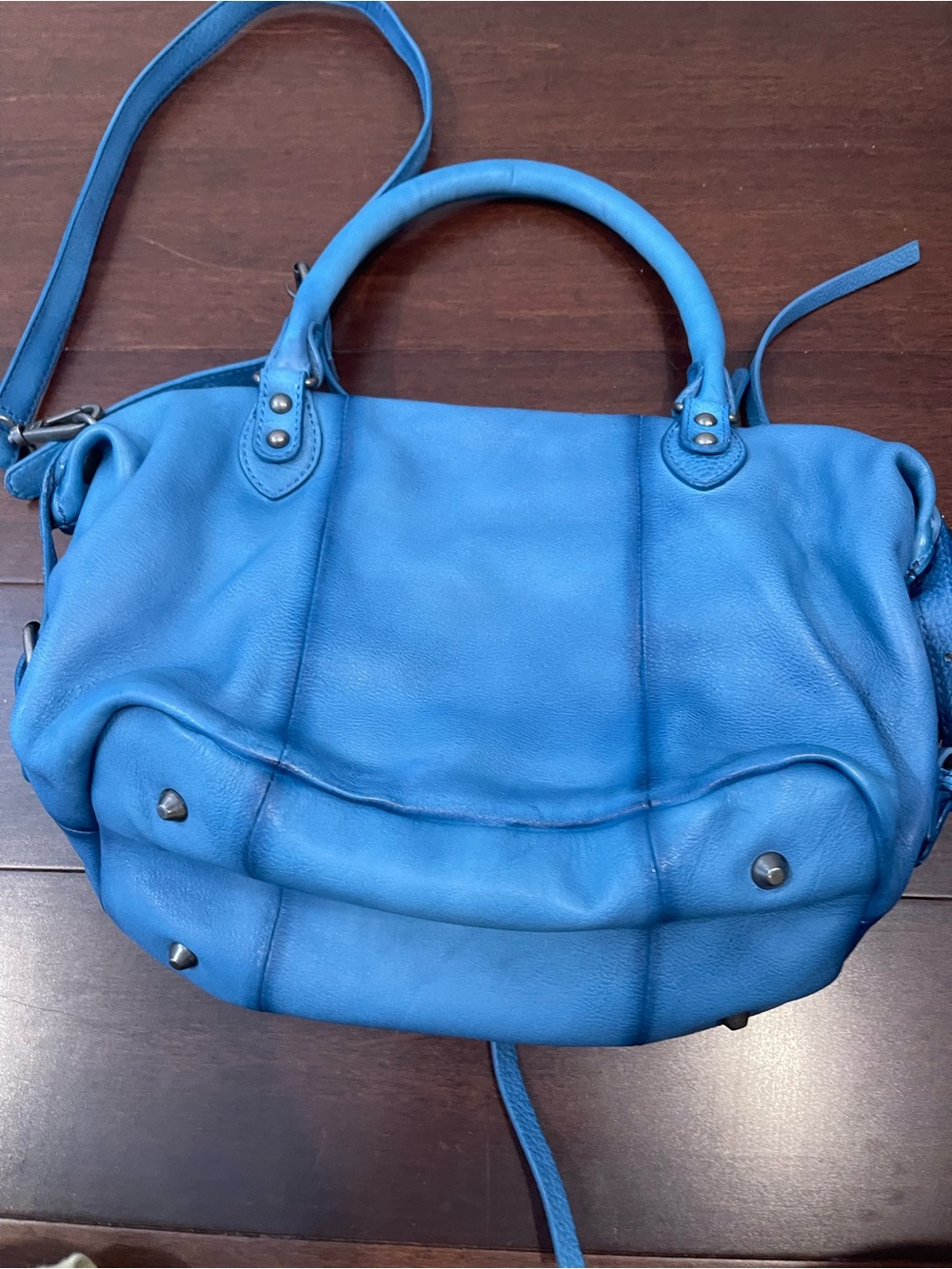 nwt free people we the free baby emerson tote santorini blue - Picture 4 of 5